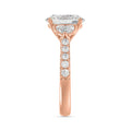 14K ROSE GOLD 3.00CT ROUND/OVAL/HALF MOON DIAMOND LADIES RING (CENTER STONE OVAL DIAMOND 2CT)