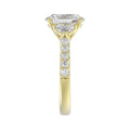 LADIES RING 3CT ROUND/OVAL/HALF MOON DIAMOND 14K YELLOW GOLD (CENTER STONE OVAL DIAMOND 2CT )