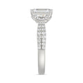 LADIES RING 3CT ROUND/EMERALD/CADILLAC DIAMOND 14K WHITE GOLD (CENTER STONE EMERALD DIAMOND 2CT )