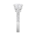 LADIES RING 3CT ROUND/OVAL/HALF MOON DIAMOND 14K WHITE GOLD (CENTER STONE OVAL DIAMOND 2CT )