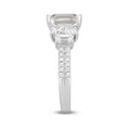 LADIES RING 5CT ROUND/PRINCESS/EMERALD DIAMOND 14K WHITE GOLD (CENTER STONE EMERALD DIAMOND 3CT )