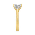 LADIES RING 2 3/4CT ROUND/TRAPEZOID/EMERALD DIAMOND 14K YELLOW GOLD