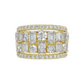 14K YELLOW GOLD 5.00CT ROUND/EMERALD DIAMOND LADIES BAND