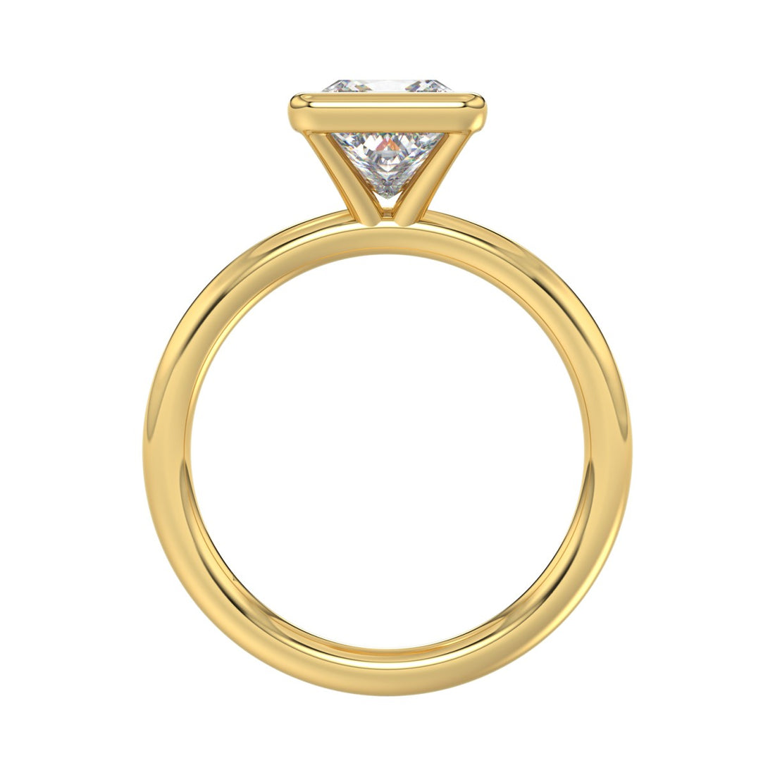 LADIES SOLITAIRE RING 2CT PRINCESS DIAMOND 14K YELLOW GOLD (CENTER STONE PRINCESS DIAMOND 2CT )