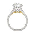 LADIES RING 3 5/8CT ROUND DIAMOND 14K WHITE/YELLOW GOLD (CENTER STONE ROUND DIAMOND 3CT )