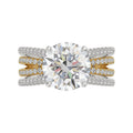 LADIES RING 3 5/8CT ROUND DIAMOND 14K WHITE/YELLOW GOLD (CENTER STONE ROUND DIAMOND 3CT )