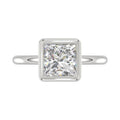 LADIES SOLITAIRE RING 3CT PRINCESS DIAMOND 14K WHITE GOLD (CENTER STONE PRINCESS DIAMOND 3CT )