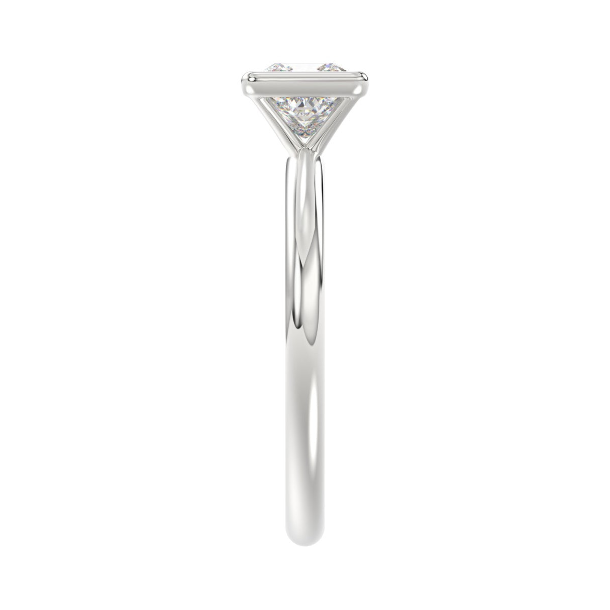 LADIES SOLITAIRE RING 1CT PRINCESS DIAMOND 14K WHITE GOLD (CENTER STONE PRINCESS DIAMOND 1CT )