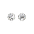 LADIES SOLITAIRE EARRINGS 3CT ROUND DIAMOND 14K WHITE GOLD