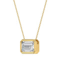 LADIES SOLITAIRE PENDANT 2CT EMERALD DIAMOND 14K YELLOW GOLD