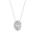 LADIES SOLITAIRE PENDANT 2CT OVAL DIAMOND 14K WHITE GOLD