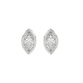 LADIES SOLITAIRE EARRINGS 2CT MARQUISE DIAMOND 14K WHITE GOLD