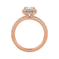 LADIES RING 4.00CT ROUND/EMERALD DIAMOND 14K ROSE GOLD (CENTER STONE EMERALD DIAMOND 3.00CT)