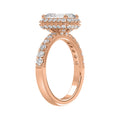 LADIES RING 4.00CT ROUND/EMERALD DIAMOND 14K ROSE GOLD (CENTER STONE EMERALD DIAMOND 3.00CT)