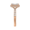 LADIES RING 4.00CT ROUND/EMERALD DIAMOND 14K ROSE GOLD (CENTER STONE EMERALD DIAMOND 3.00CT)