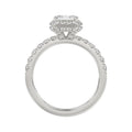 14K WHITE GOLD 4.00CT ROUND/EMERALD DIAMOND LADIES RING (CENTER STONE EMERALD DIAMOND 3.00CT)