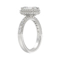 14K WHITE GOLD 4.00CT ROUND/EMERALD DIAMOND LADIES RING (CENTER STONE EMERALD DIAMOND 3.00CT)