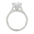 14K WHITE GOLD 3 1/2CT ROUND/PRINCESS DIAMOND LADIES BRIDAL SET (CENTER STONE PRINCESS DIAMOND 3.00CT)