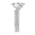 14K WHITE GOLD 3 1/2CT ROUND/PRINCESS DIAMOND LADIES BRIDAL SET (CENTER STONE PRINCESS DIAMOND 3.00CT)