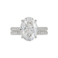 14K WHITE GOLD 3 1/2CT ROUND/PRINCESS DIAMOND LADIES BRIDAL SET (CENTER STONE PRINCESS DIAMOND 3.00CT)