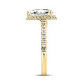 LADIES RING 2 1/2CT ROUND/PEAR DIAMOND 14K YELLOW GOLD (CENTER STONE PEAR DIAMOND 2CT )