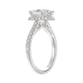 LADIES RING 2 1/2CT ROUND/OVAL DIAMOND 14K WHITE GOLD (CENTER STONE OVAL DIAMOND 2CT )