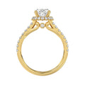 LADIES RING 2 1/2CT ROUND/OVAL DIAMOND 14K YELLOW GOLD (CENTER STONE OVAL DIAMOND 2CT )