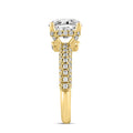 LADIES RING 3 3/4CT ROUND DIAMOND 14K YELLOW GOLD (CENTER STONE ROUND DIAMOND 3CT )