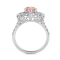 ETERNAL BLUSH COLLECTION 14K WHITE/ROSE GOLD 4 1/2CT ROUND/PEAR/MARQUISE DIAMOND LADIES RING (CENTER STONE PINK PEAR DIAMOND 2.00CT)