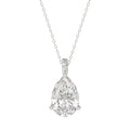 LADIES SOLITAIRE PENDANT 4CT PEAR DIAMOND 14K WHITE GOLD 