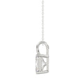 LADIES SOLITAIRE PENDANT WITH CHAIN 2 1/2CT EMERALD DIAMOND 14K WHITE GOLD 