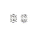 LADIES SOLITAIRE EARRINGS 2 1/2CT OVAL DIAMOND 14K WHITE GOLD 