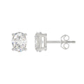 LADIES SOLITAIRE EARRINGS 2 1/2CT OVAL DIAMOND 14K WHITE GOLD 