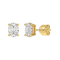 LADIES SOLITAIRE EARRINGS 2 1/2CT OVAL DIAMOND 14K YELLOW GOLD 