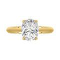 LADIES SOLITAIRE RING 2 1/2CT OVAL DIAMOND 14K YELLOW GOLD 