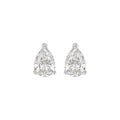 LADIES SOLITAIRE EARRINGS 2 1/2CT PEAR DIAMOND 14K WHITE GOLD 
