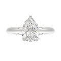LADIES SOLITAIRE RING 2 1/2CT PEAR DIAMOND 14K WHITE GOLD 