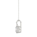 LADIES SOLITAIRE PENDANT WITH CHAIN 2 1/2CT PRINCESS DIAMOND 14K WHITE GOLD 