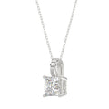 LADIES SOLITAIRE PENDANT WITH CHAIN 2 1/2CT PRINCESS DIAMOND 14K WHITE GOLD 