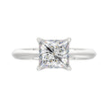 LADIES SOLITAIRE RING 2 1/2CT PRINCESS DIAMOND 14K WHITE GOLD 