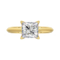 LADIES SOLITAIRE RING 2 1/2CT PRINCESS DIAMOND 14K YELLOW GOLD 