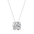 LADIES SOLITAIRE PENDANT WITH UNDER-PASS CHAIN 2 1/2CT ROUND DIAMOND 14K WHITE GOLD 