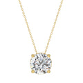 LADIES SOLITAIRE PENDANT WITH UNDER-PASS CHAIN 2 1/2CT ROUND DIAMOND 14K YELLOW GOLD 