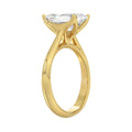 LADIES SOLITAIRE RING 4CT EMERALD DIAMOND 14K YELLOW GOLD 
