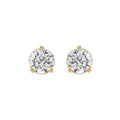 LADIES SOLITAIRE EARRINGS 4CT ROUND DIAMOND 14K YELLOW GOLD (CENTER STONE ROUND DIAMOND 2CT )