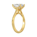 LADIES SOLITAIRE RING 4CT OVAL DIAMOND 14K YELLOW GOLD 