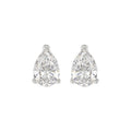 LADIES SOLITAIRE EARRINGS 4.00CT PEAR DIAMOND 14K WHITE GOLD 