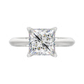 LADIES SOLITAIRE RING 4CT PRINCESS DIAMOND 14K WHITE GOLD 