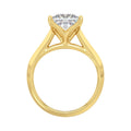 LADIES SOLITAIRE RING 4CT PRINCESS DIAMOND 14K YELLOW GOLD 