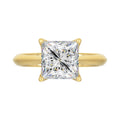 LADIES SOLITAIRE RING 4CT PRINCESS DIAMOND 14K YELLOW GOLD 